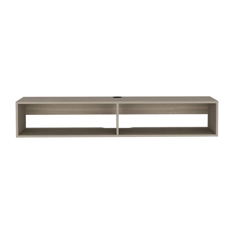 Modern TV Console Wall Mounted 59 Floating Media Stand with Shelves and Cable Management - 10.4H x 59.1W x 12.6D