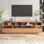 Mobile TV indipendente con 4 cassetti, Tavolino consolle multimediale con vani portaoggetti trasparenti in acrilico per TV fino a 75 pollici