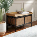 Antique Pewter/ Light Ash Storage Bench - 33 x 15.7 x 20 - 33Wx16Dx20H