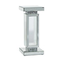 Glass Mirrored Pedestal Table - Silver - Roche River Decor - 12Wx12Lx28H