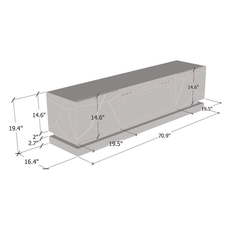 WH-EF Electric Fireplace 71 TV Stand